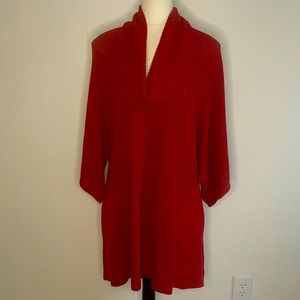 Deep Red Beyond Threads Cowl Neck Sweater w/Pockets 2X